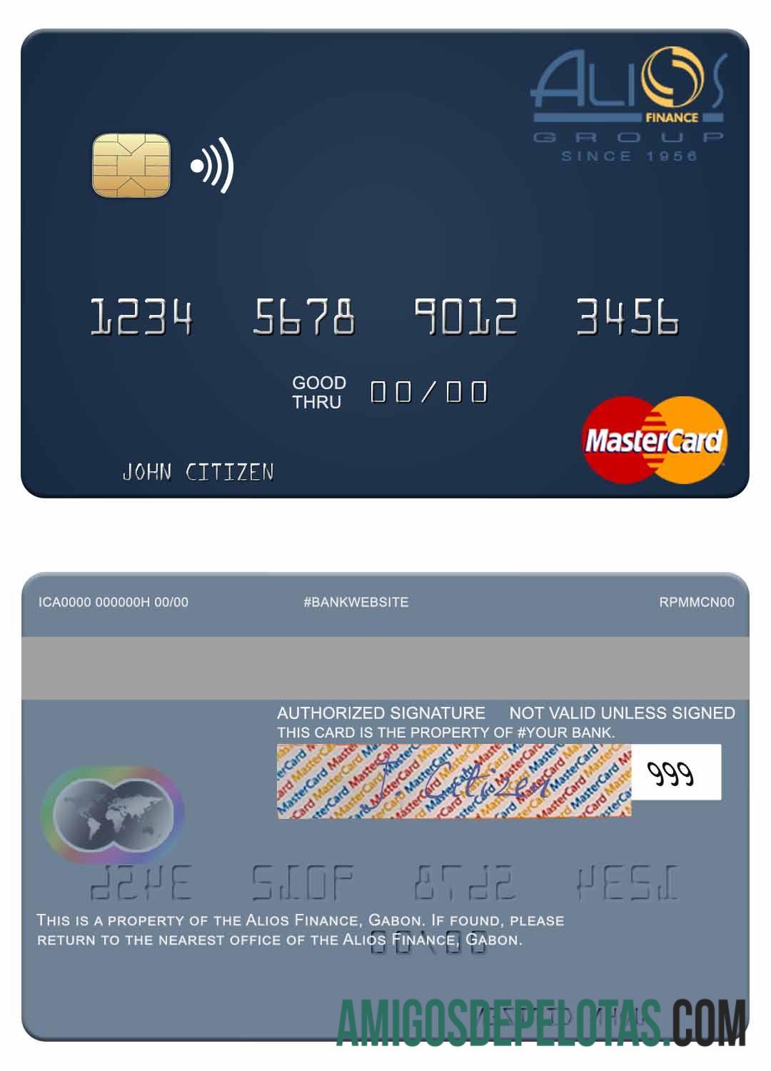 Gabão Alios Finance Mastercard modelo